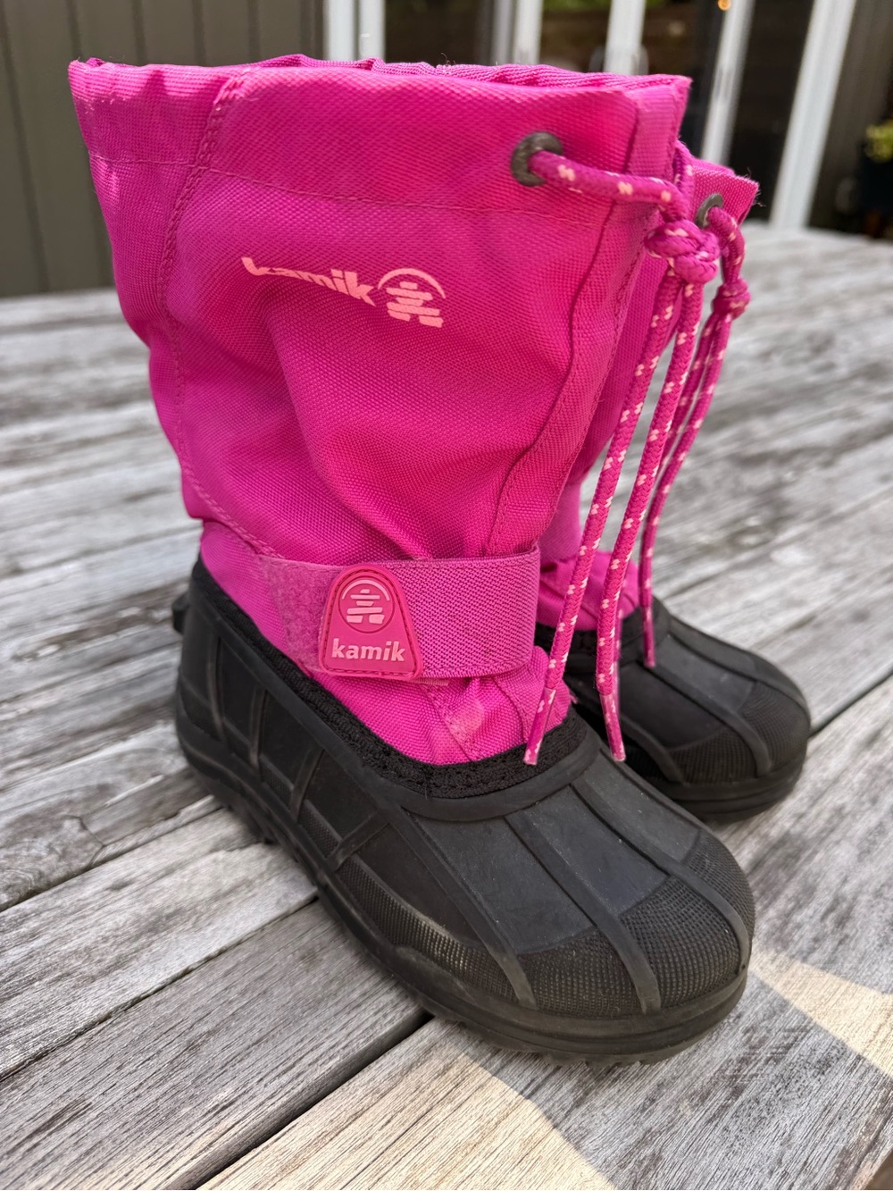 Kamik Girls Bright Pink Winter Boots with Black Soles
